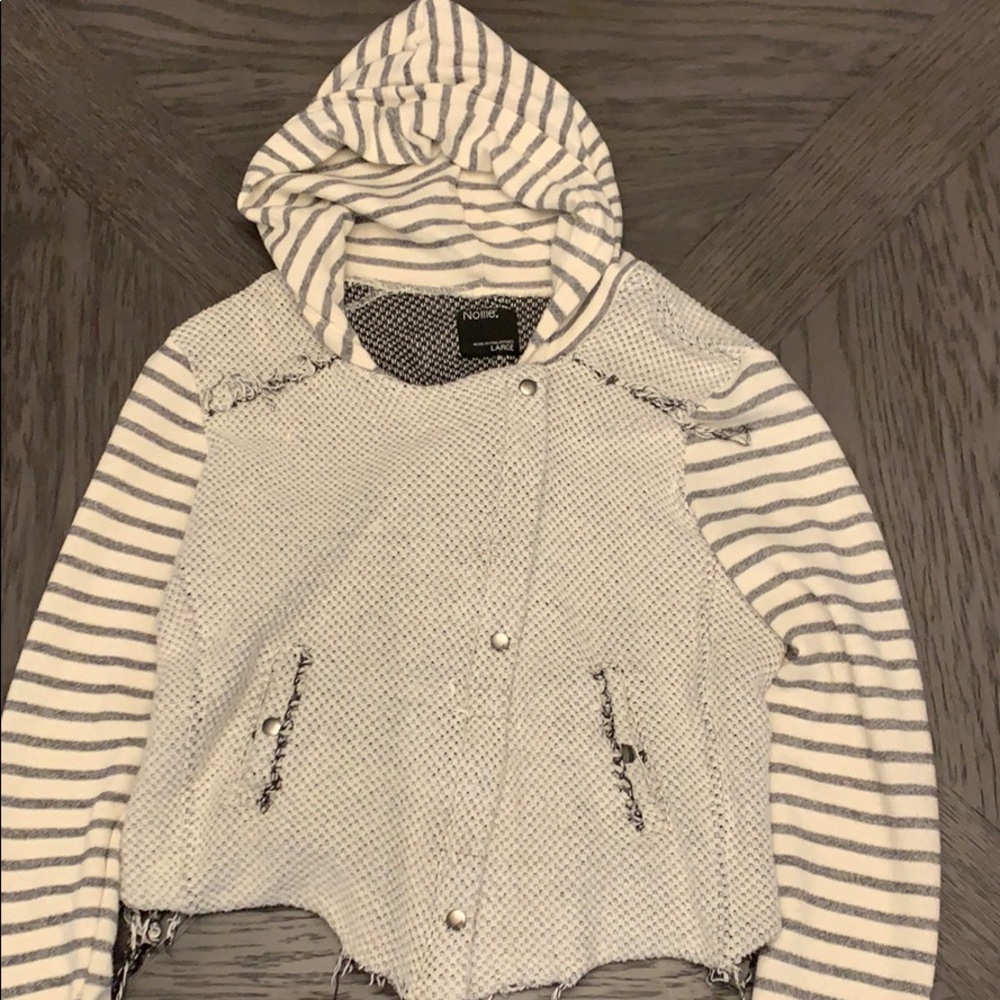 Striped hooded fashion sweater